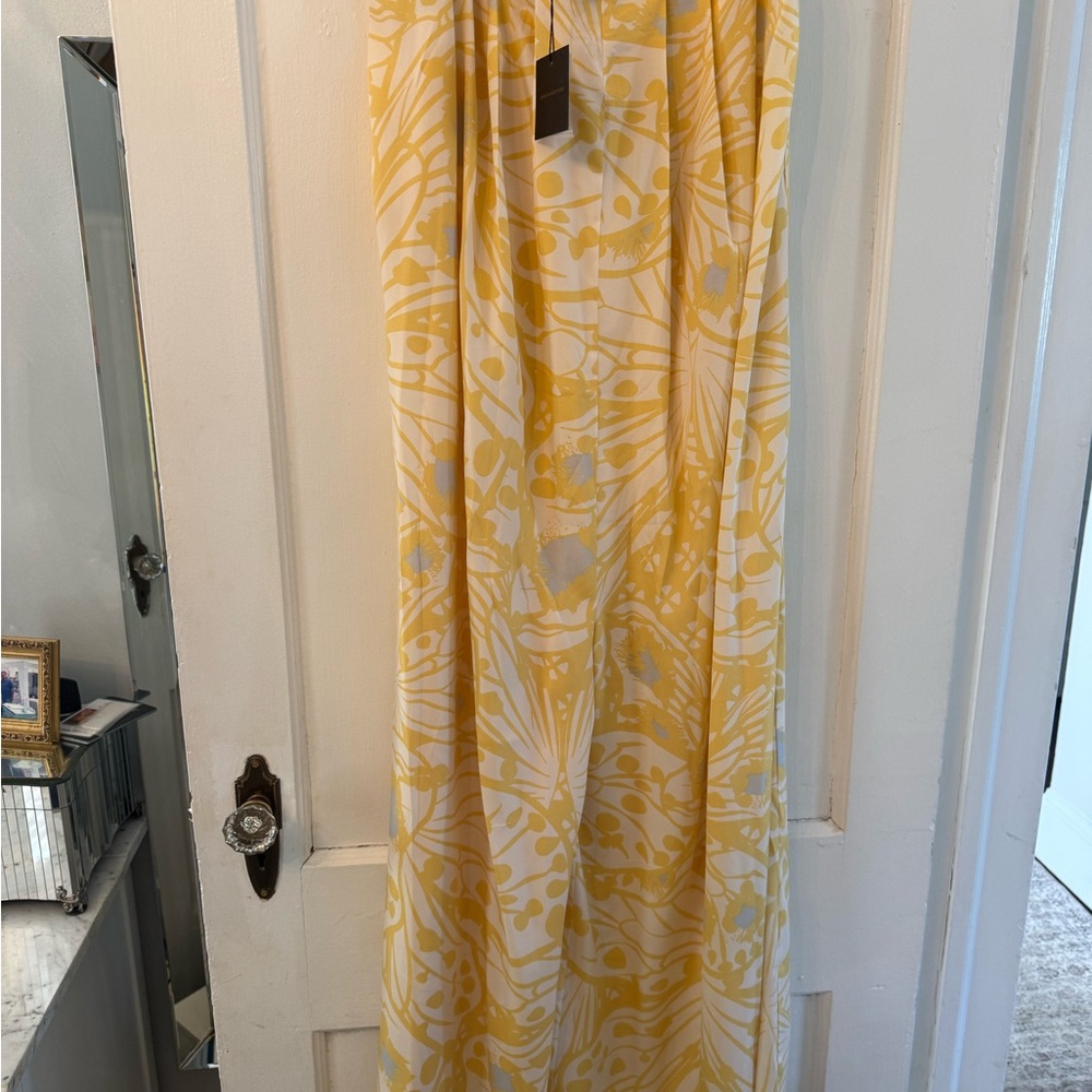 Strapless America Beyond Yellow White Blue Floral Maxi Jumper - Picture 4 of 13